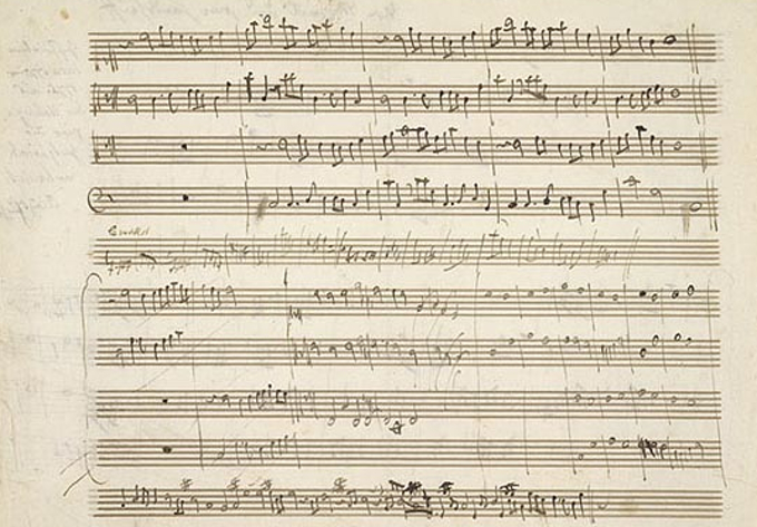 An example of surviving "work in progress" by Mozart